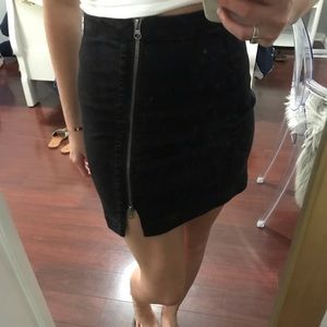 Free People - Black - side double zip skirt -